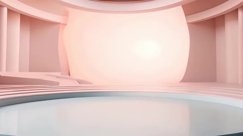 Podium Futuristische Vitrine mit Plattform für Produktausstellungen. Leeres modernes Bühnendisplay