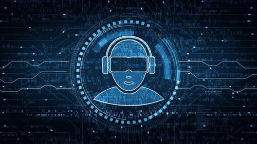Digitales Konzept für virtuelle Realität, VR-Symbolschleife