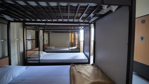 Empty Room for a Cheap Hostel with Bunk Beds