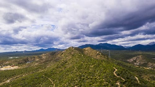Scenic Aerial View of Mountain Landscape with Clouds