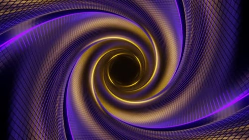 Purple And Gold Spiral Mesh Tunnel Background Vj Loop In HD