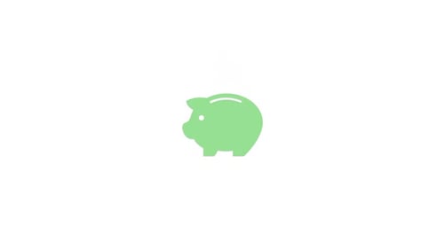 Flat Design Piggy Bank Coin Drop Seamless Loop