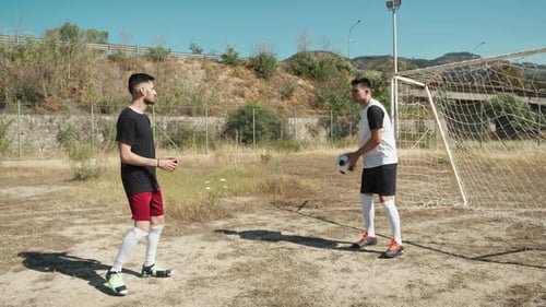 Soccer Players Training The Head Pass