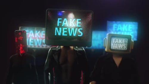 Glitch Fake News TV Head Title Animation