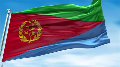 Eritrea Flag Waving Realistically with Seamless Loop