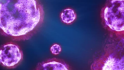 Abstract Pulsating Glowing Cells Background Animation