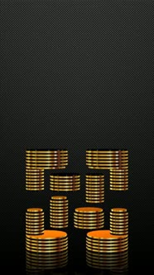 Vertical Background, Black and Gold Figure, Unique Design, Mirror, 3D Render, Shape, Exclusive