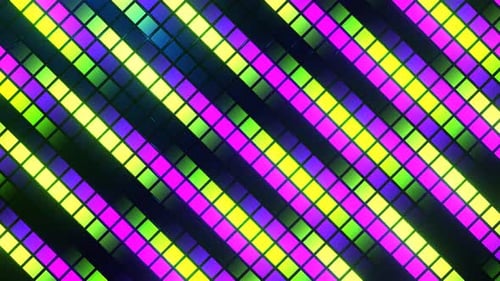 Purple And Light Green Glowing Pixels Movement Background Vj Loop In 4K