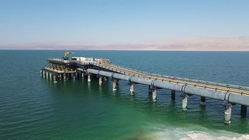 Aerial video of factories in the Dead Sea