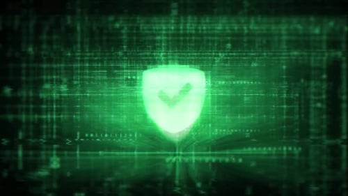 Secure Icon With Futuristic Hud Screen