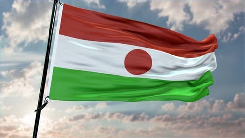 Orange White And Green Waving Flag Seamless Loop