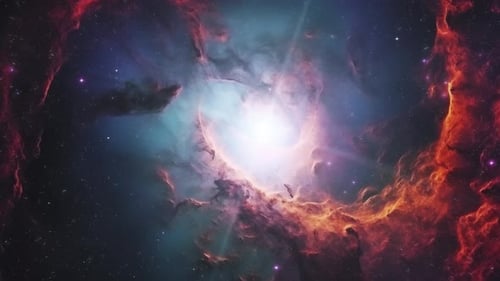 Vibrant Cosmic Nebula Gas Cloud Seamless Loop Background