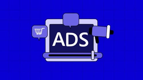 Flat Design Animation of Online Digital Advertising Concept