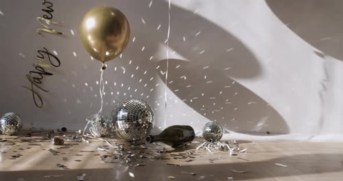 Party Remains with Balloon, Confetti, and Disco Balls