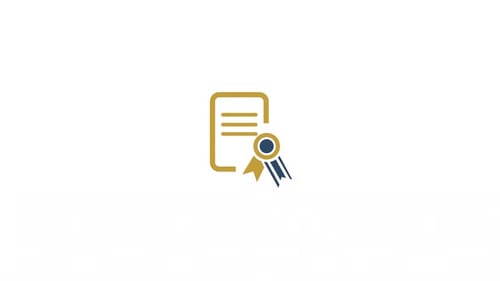 Certificate symbol icon animation video