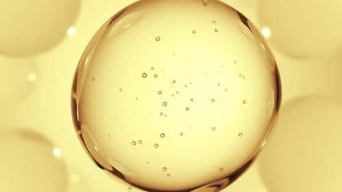 Fluid Golden Bubble Sphere Rotation Loop