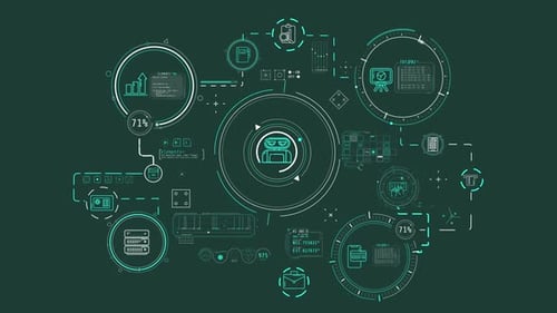 AI Data Management in Infographic Schema on Alpha Channel
