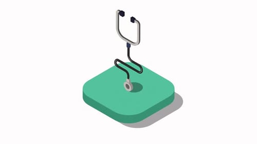 Isometric Stethoscope Reveal Medical Animation