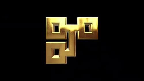 Golden Abstract Geometric Shapes Rotating Loop