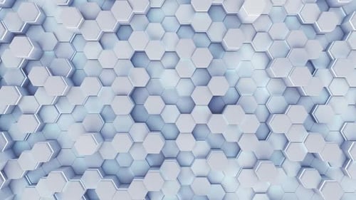 Animation 3D géométrique blanche dynamique. Fond polygonal d'entreprise
- Bouclé