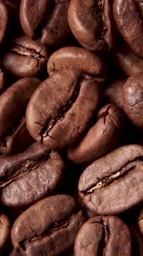 Roasted Coffee Beans Close Up Zoom