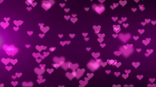 Animated Pink Hearts Love Bokeh Background