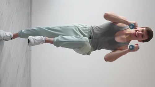 Vertical Sport Fun Excited Man Ridiculous Training