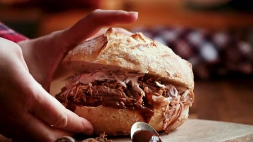 Juicy Pulled Pork Sandwich Close-Up