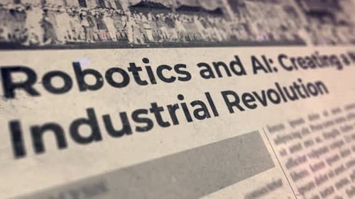 Grungy Newspaper Headline Reveal with Glitch Effect