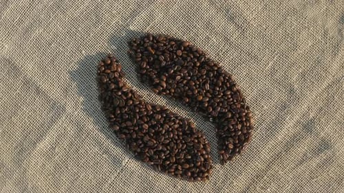 Coffee Beans Arranged in Coffee Bean Shape