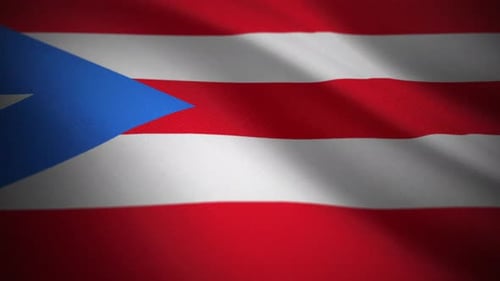 Waving Puerto Rico Flag Seamless Loop Background