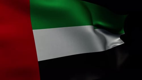 Realistic Waving Flag of United Arab Emirates