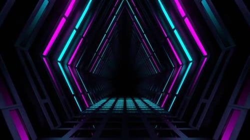 Cyan And Pink Neon Light Place Background Vj Loop In HD