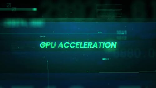 GPU-Beschleunigung, Wort zur Rauschstörung, Fehlertechnologie, Futuristischer Datenhintergrund