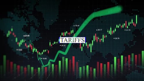 Animated Global Financial Data Charts with World Map Background