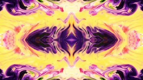 Fluid Abstract Psychedelic Ink Kaleidoscope Background