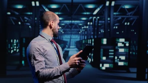 Information Security Officer Working in Data Center