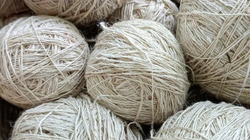 Linen Ball. Natural Fibre Textile