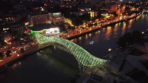 Bridge of Peace at Night in Tbilisi