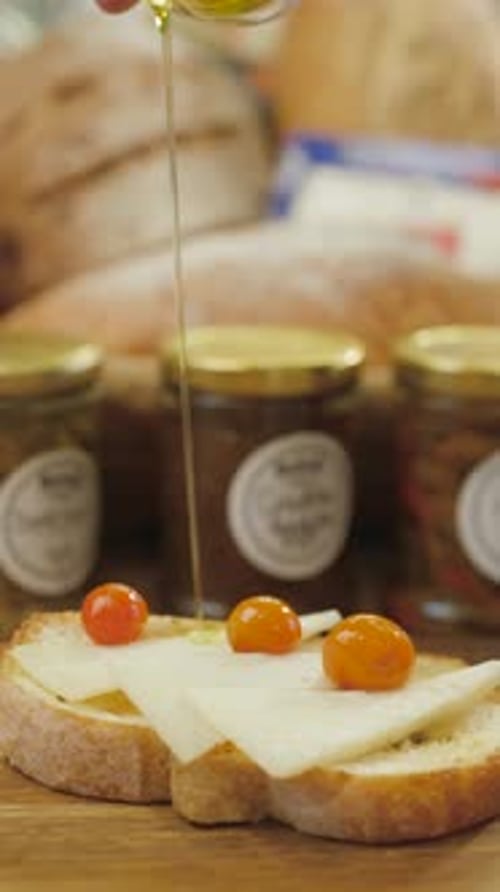 Delicious Bruschetta with Cheese and Tomato