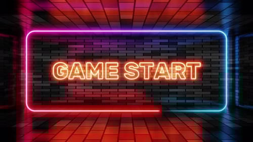 Futuristic Neon Game Start Title Reveal Animation