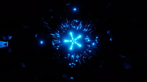 vj loop disco light pulsating illuminated circle blue music abstract background