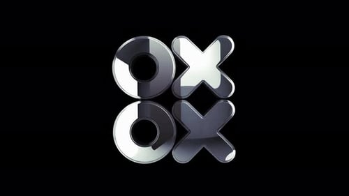 XOXO romantic love greeting and kiss metal symbol loop rotating