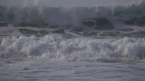 Big Stormy Ocean Wave Slow Motion