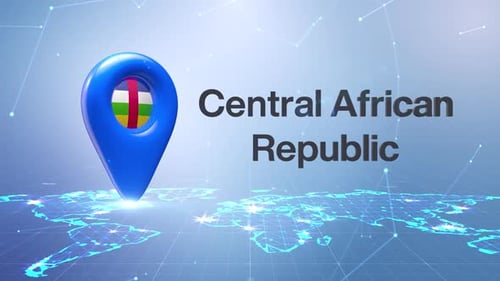 Modern 3D Location Flag Pin on Global Network Map