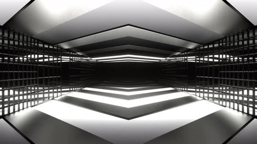 Black And White Guide Tunnel Background Vj Loop In 4K