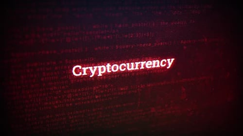 Criptomoeda em mensagem de tela digital em telas de computador V01