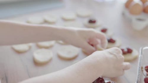 Filling Cherry Pastries at Home