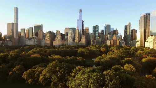 The Breathtaking Central Park Skyline During a Beautiful Sunset in the Heart of New York City