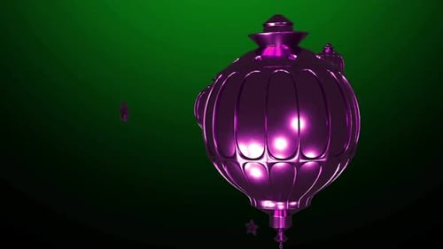 Animated Purple Lanterns and Stars for Ramadan and Eid
